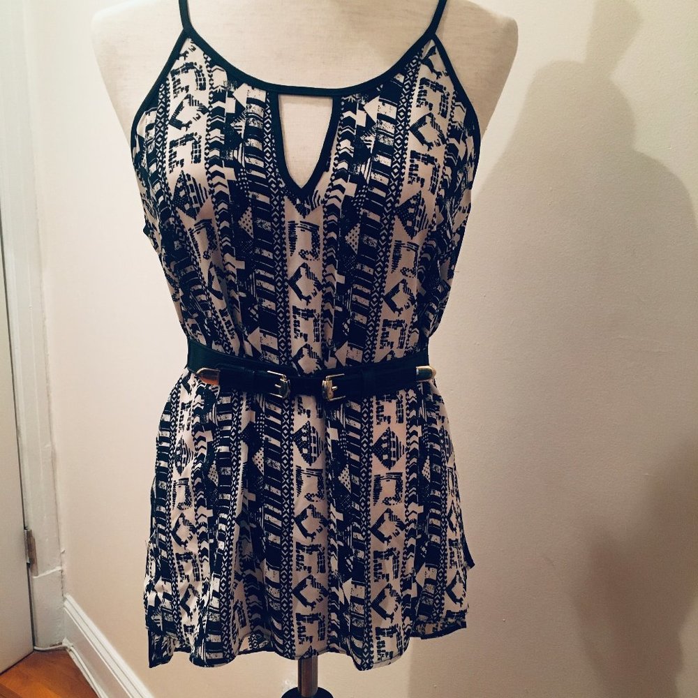 Black & Ivory String Top - Picture 2 of 6